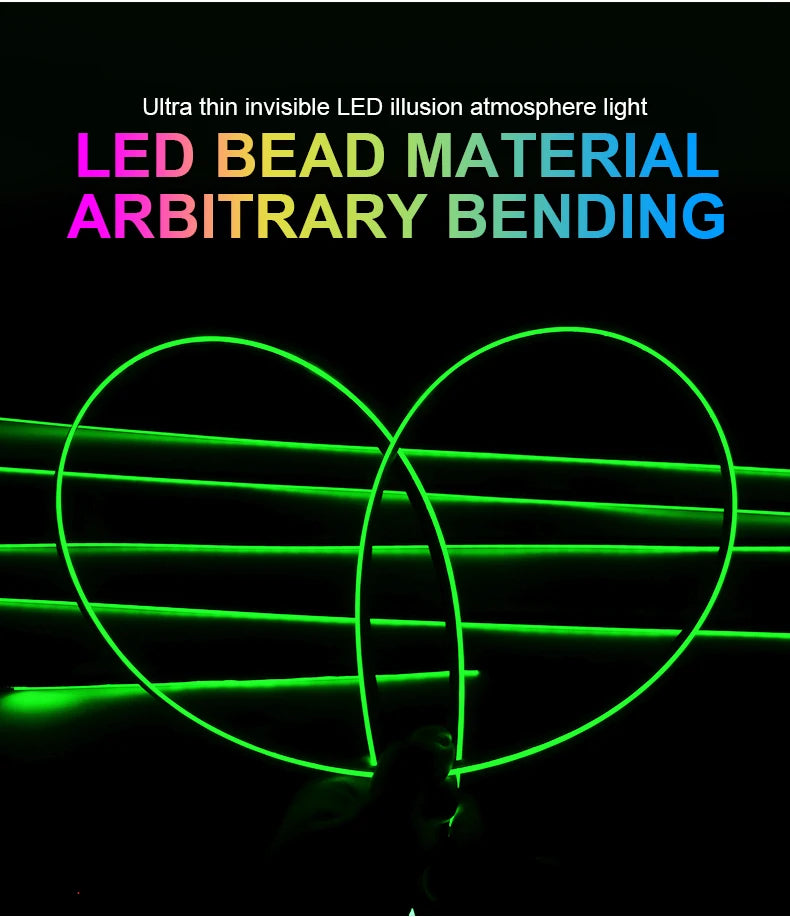 10/14/18 in 1 Led Car Ambient Lights 213 64 Color RGB Symphony Streamer Bluetooth Rainbow Acrylic Strips Atmosphere Lamp Kit 12V