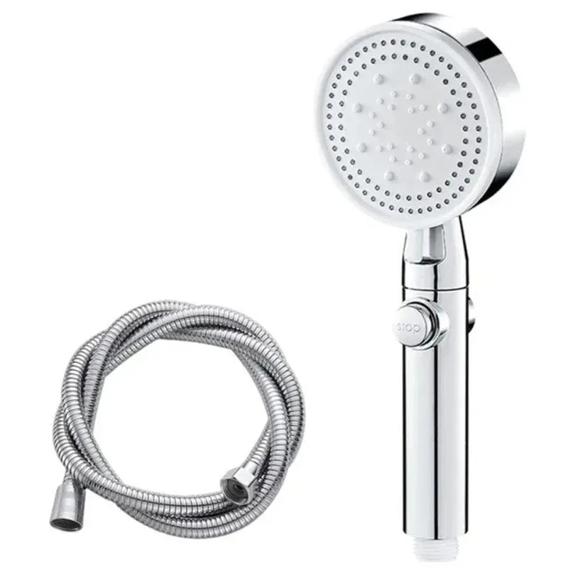 High Pressure Shower Head 5 Modes Adjustable Showerheads Bathroom Accessories with Hose Water Saving One-Key Stop Spray Nozzle