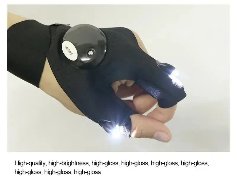 Night Light Fingerless Glove Waterproof Led Fishing Gloves Camping Hiking Survival Rescue Multi Light Tool Outdoor Tool