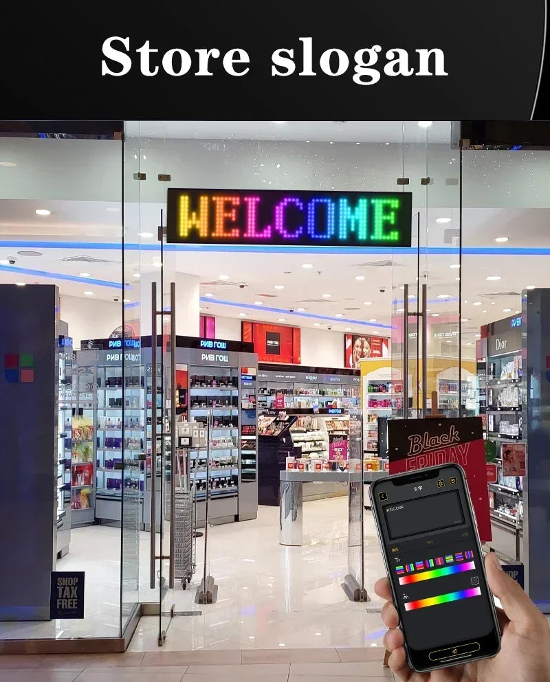 Programmable led sign LED Matrix Pixel Panel Display Screen Flexible RGB Car Scrolling Text Animation Shop Reminder Light