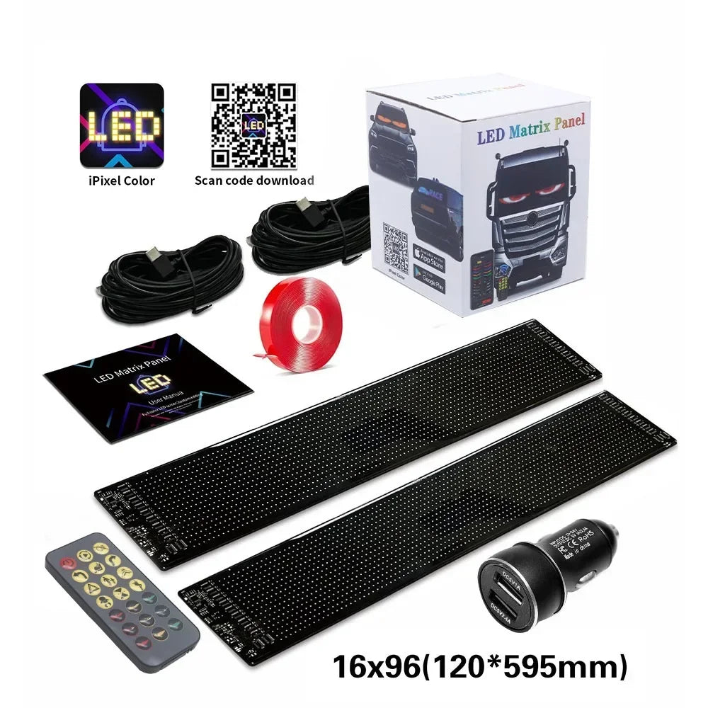 Programmable led sign LED Matrix Pixel Panel Display Screen Flexible RGB Car Scrolling Text Animation Shop Reminder Light