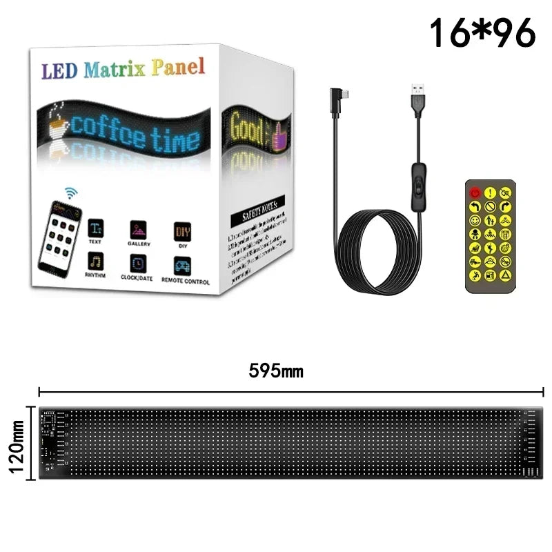 Programmable led sign LED Matrix Pixel Panel Display Screen Flexible RGB Car Scrolling Text Animation Shop Reminder Light
