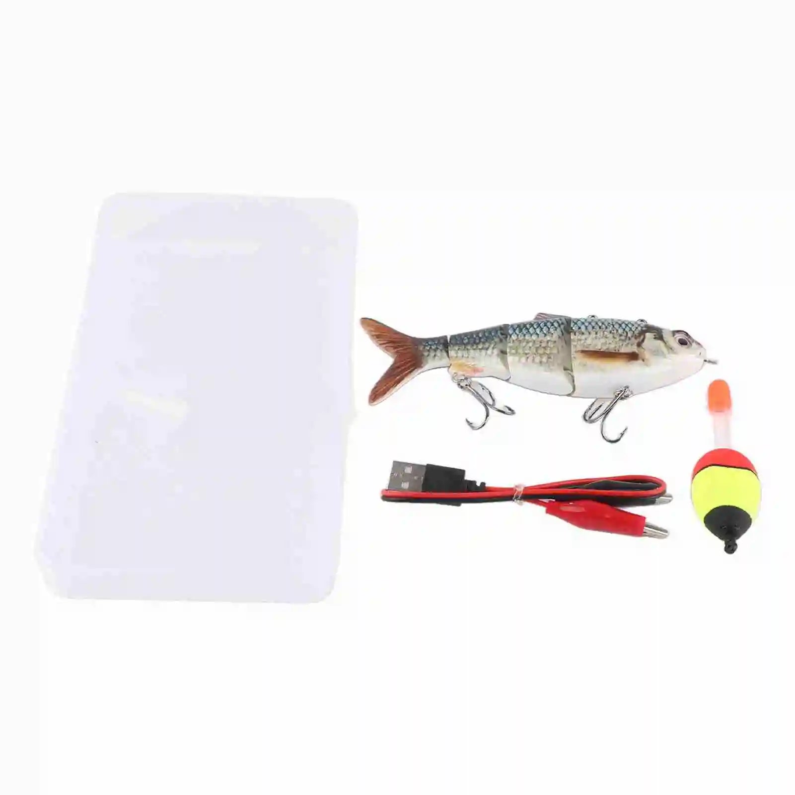 Robotic Swimming Lure Multi Jointed Rechargeable Electric Fishing Lure with Green LED Light Multi Jointed Fishing Lure