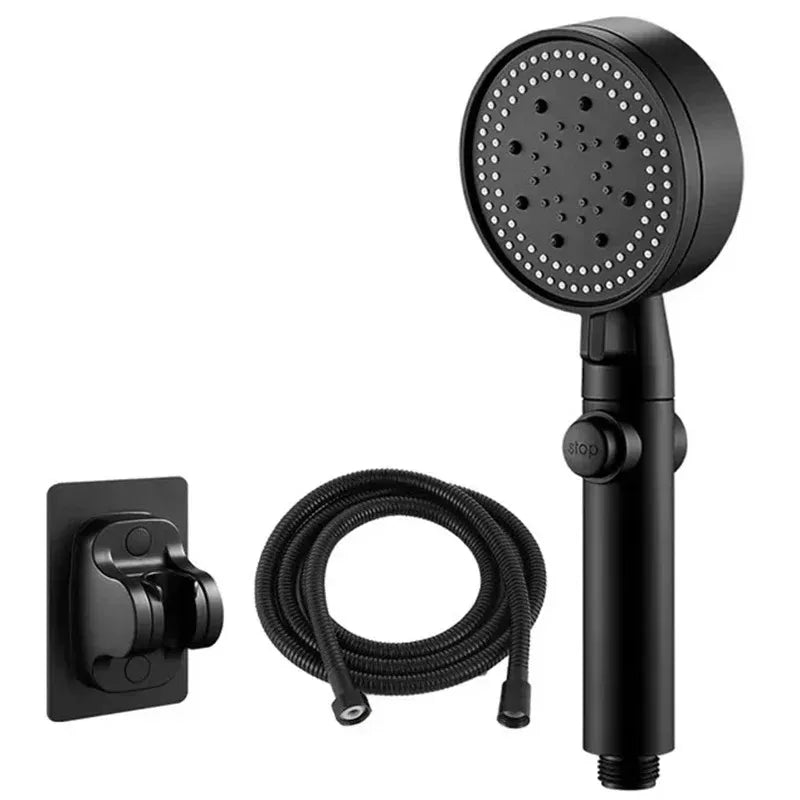 High Pressure Shower Head 5 Modes Adjustable Showerheads Bathroom Accessories with Hose Water Saving One-Key Stop Spray Nozzle
