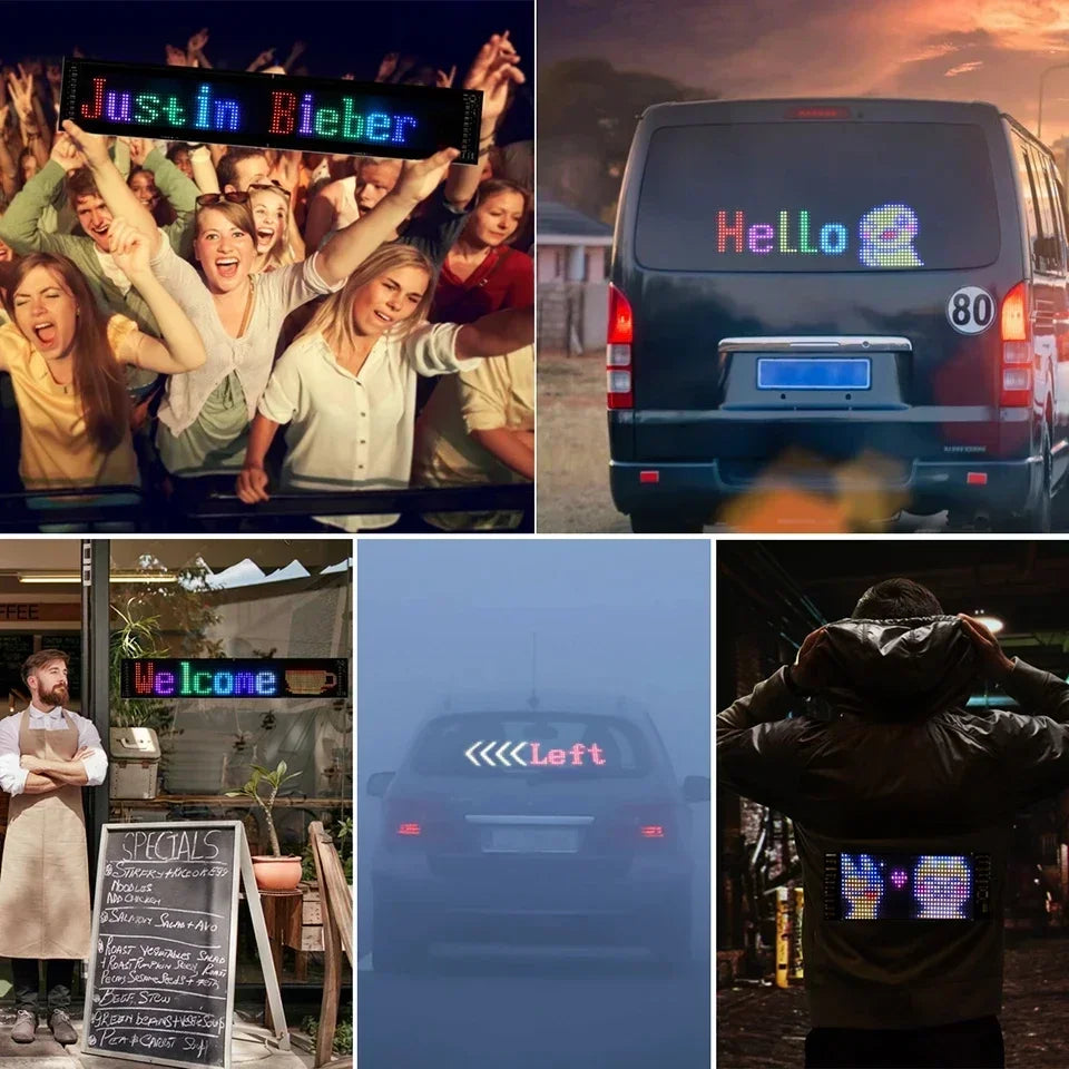 Programmable led sign LED Matrix Pixel Panel Display Screen Flexible RGB Car Scrolling Text Animation Shop Reminder Light