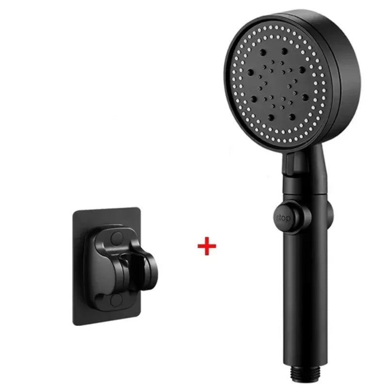 High Pressure Shower Head 5 Modes Adjustable Showerheads Bathroom Accessories with Hose Water Saving One-Key Stop Spray Nozzle