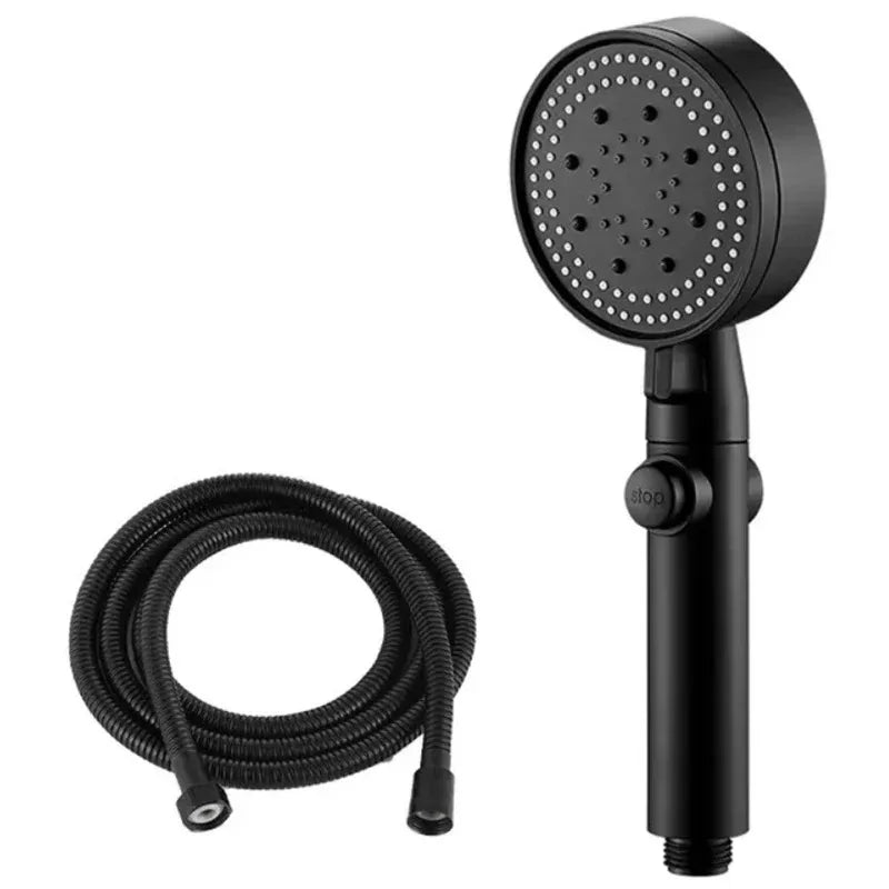 High Pressure Shower Head 5 Modes Adjustable Showerheads Bathroom Accessories with Hose Water Saving One-Key Stop Spray Nozzle