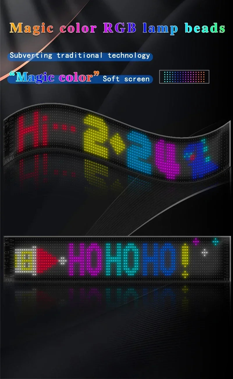 Programmable led sign LED Matrix Pixel Panel Display Screen Flexible RGB Car Scrolling Text Animation Shop Reminder Light