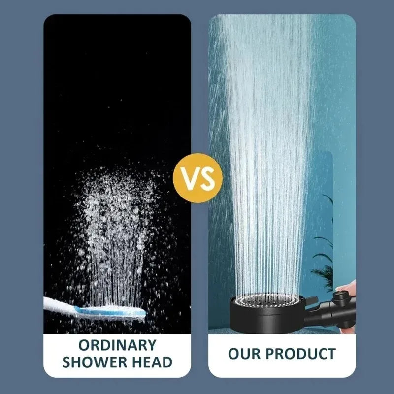 High Pressure Shower Head 5 Modes Adjustable Showerheads Bathroom Accessories with Hose Water Saving One-Key Stop Spray Nozzle