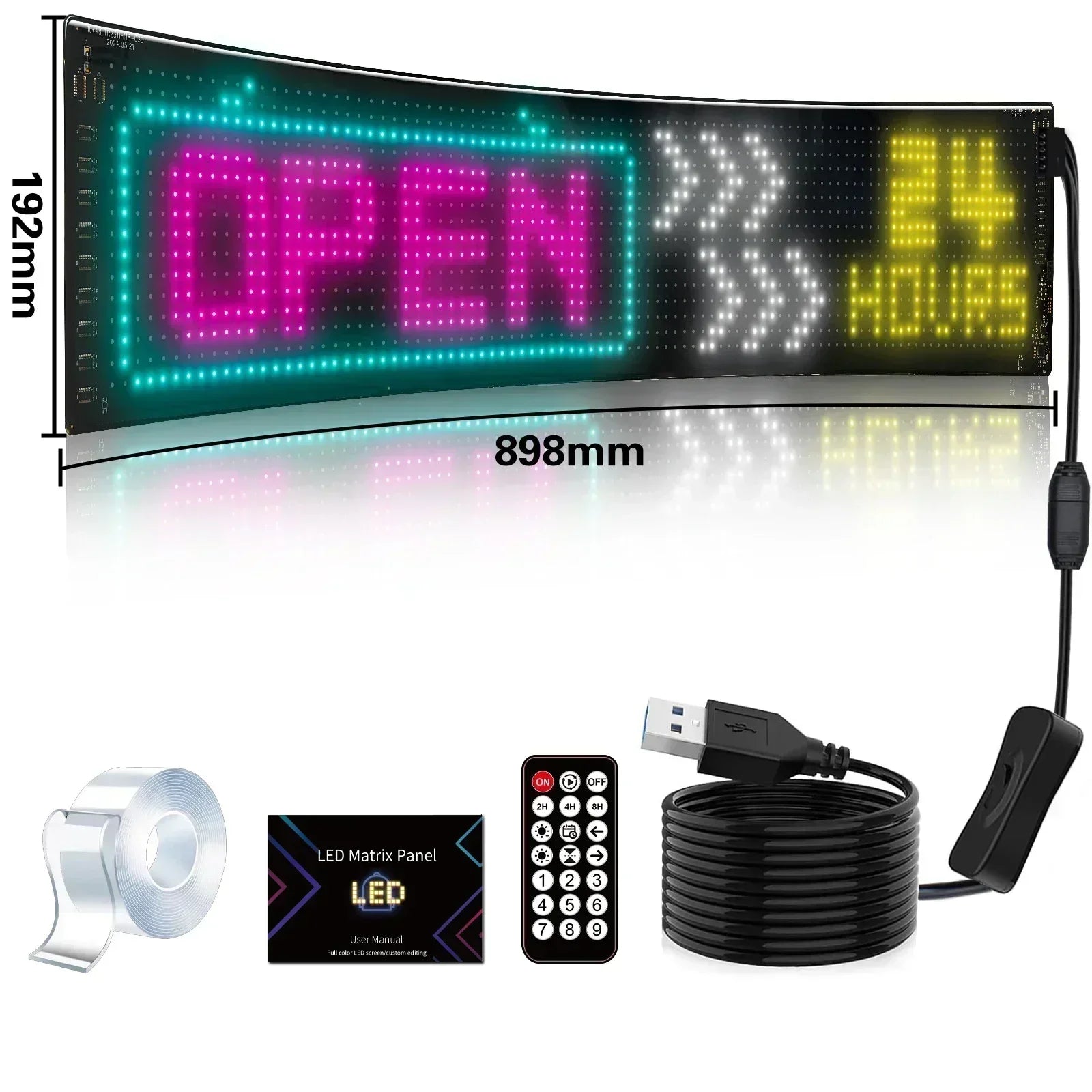 Programmable led sign LED Matrix Pixel Panel Display Screen Flexible RGB Car Scrolling Text Animation Shop Reminder Light