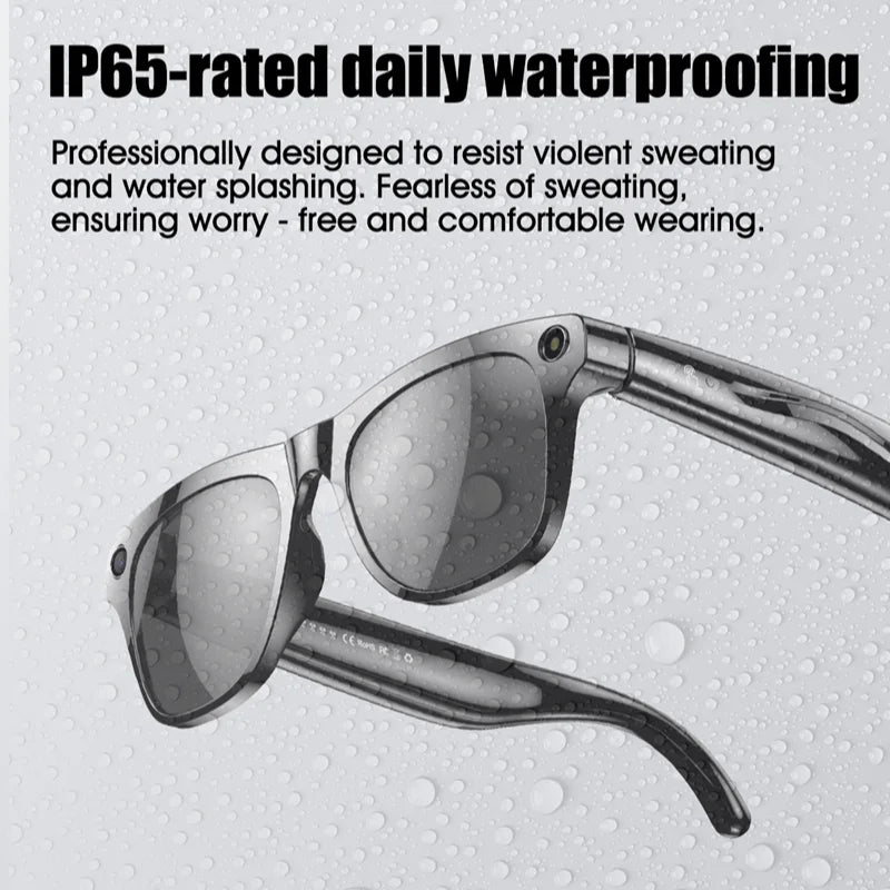 AI Smart Camera Glasses 100MP 260mAh Long-lasting Battery Voice Assistant Control Music Calling Sport Smart Glasses