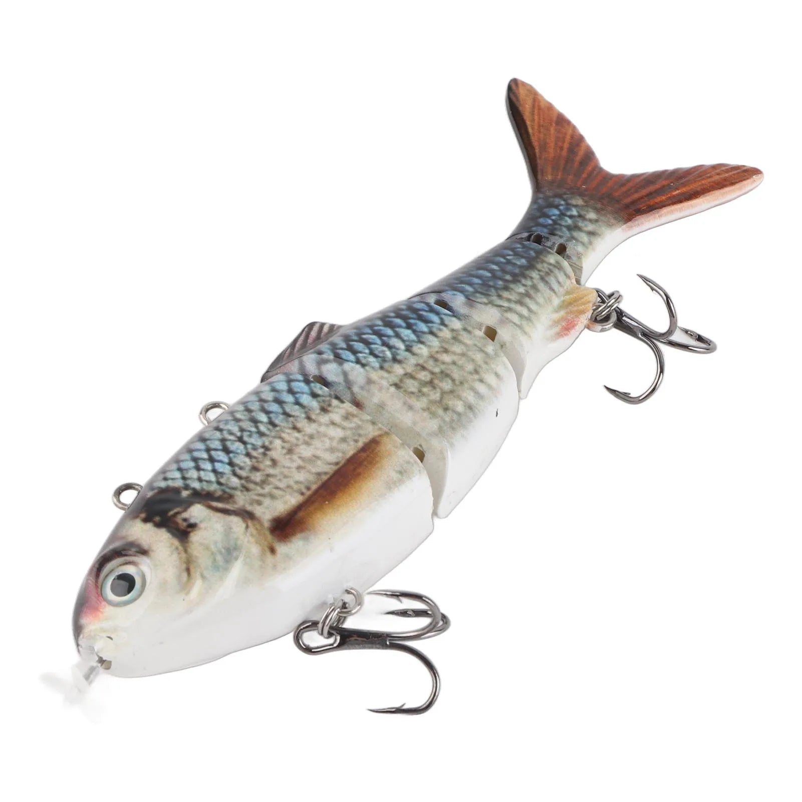 Robotic Swimming Lure Multi Jointed Rechargeable Electric Fishing Lure with Green LED Light Multi Jointed Fishing Lure