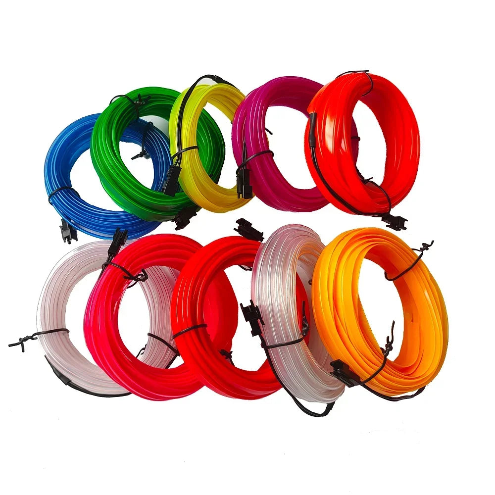 Car Interior Decorative Lamps Strips 1M 2M 3M 5M Atmosphere Lamp Cold Light Decorative Dashboard Console Auto LED Ambient Lights