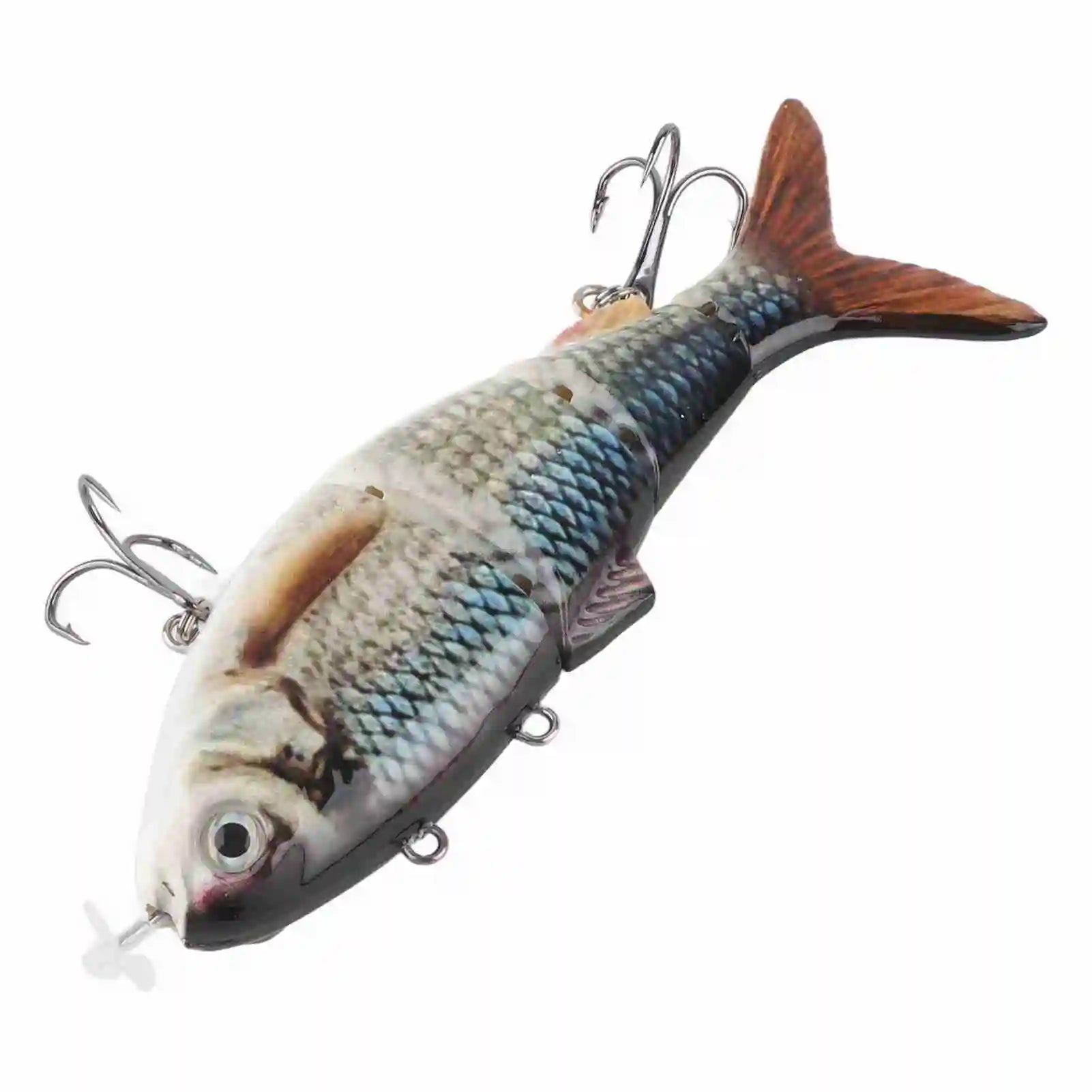 Robotic Swimming Lure Multi Jointed Rechargeable Electric Fishing Lure with Green LED Light Multi Jointed Fishing Lure
