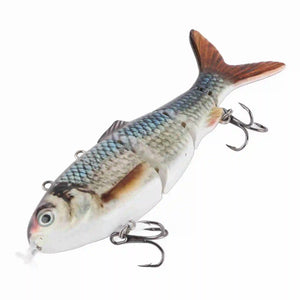 Robotic Swimming Lure Multi Jointed Rechargeable Electric Fishing Lure with Green LED Light Multi Jointed Fishing Lure