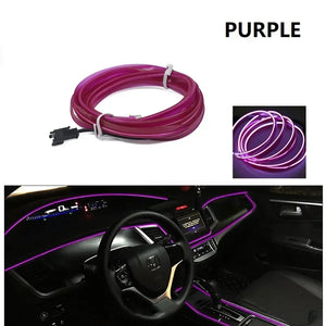 Car Interior Decorative Lamps Strips 1M 2M 3M 5M Atmosphere Lamp Cold Light Decorative Dashboard Console Auto LED Ambient Lights