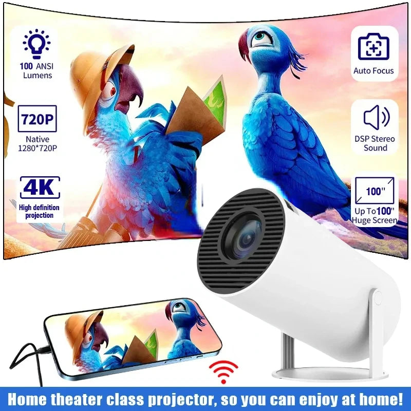 ProjectorPRO 4K Android 11 Dual Wifi6 260ANSI Allwinner H713 BT5.0 1080P 1280*720P Home Cinema Outdoor Projetor