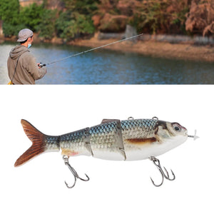 Robotic Swimming Lure Multi Jointed Rechargeable Electric Fishing Lure with Green LED Light Multi Jointed Fishing Lure