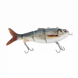 Robotic Swimming Lure Multi Jointed Rechargeable Electric Fishing Lure with Green LED Light Multi Jointed Fishing Lure