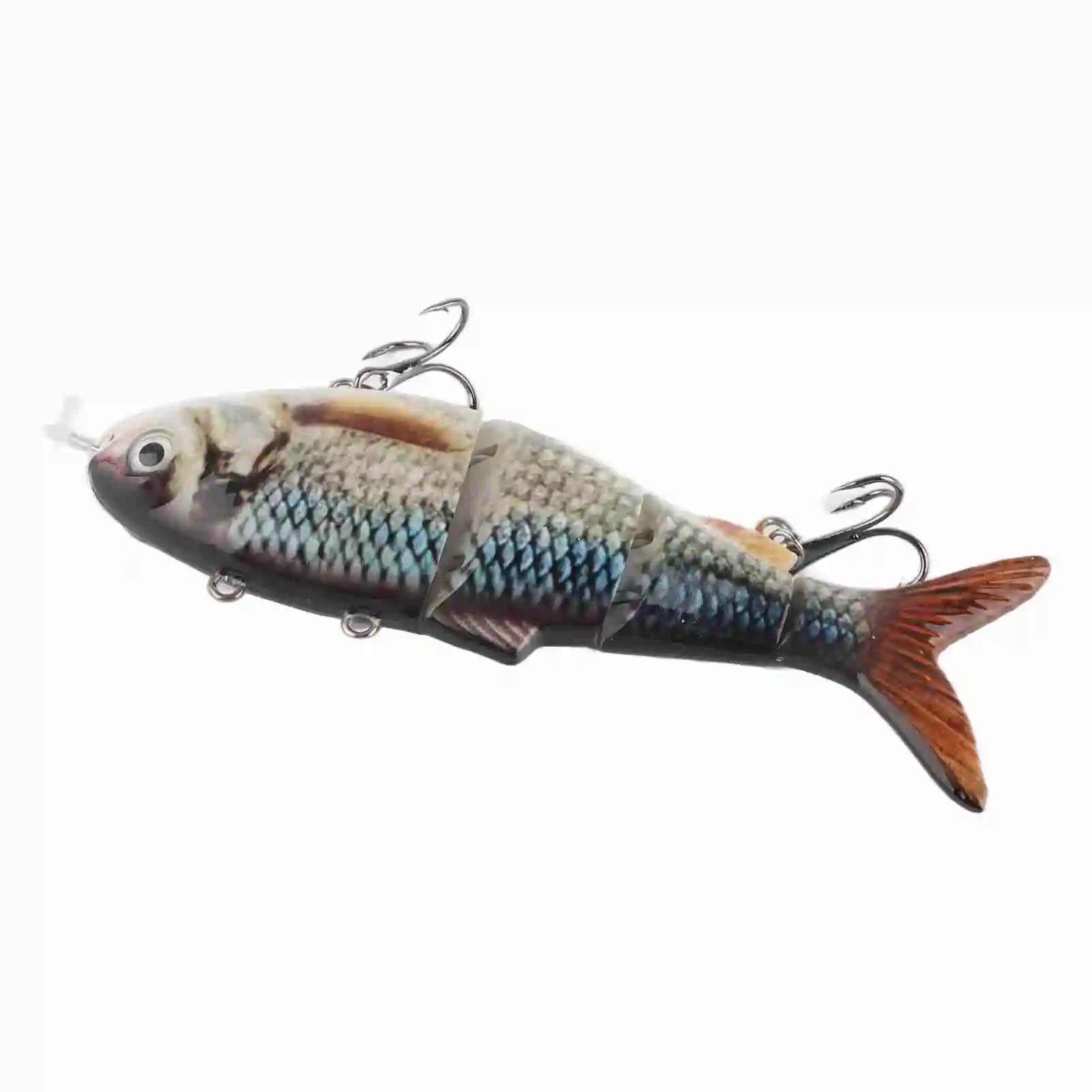 Robotic Swimming Lure Multi Jointed Rechargeable Electric Fishing Lure with Green LED Light Multi Jointed Fishing Lure