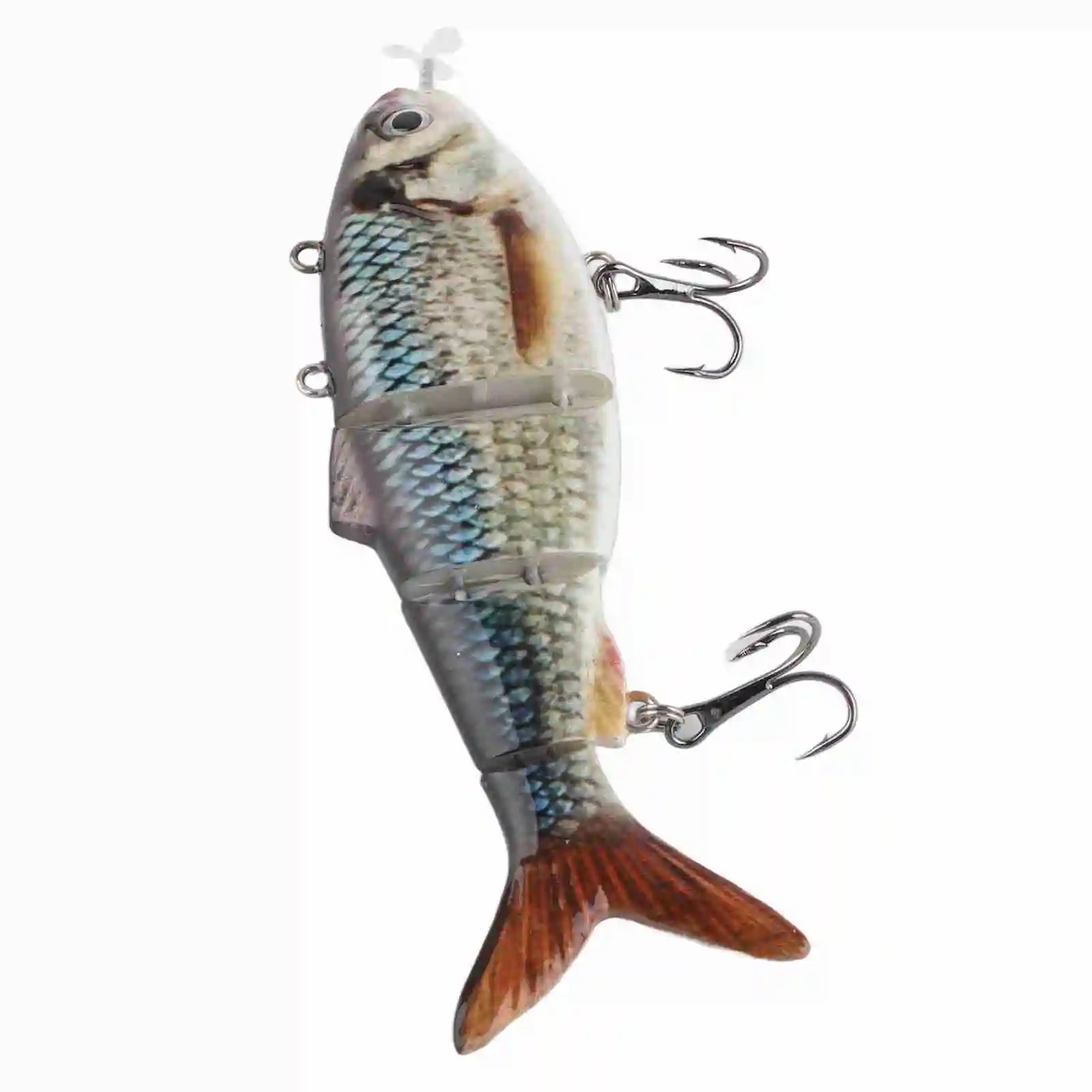 Robotic Swimming Lure Multi Jointed Rechargeable Electric Fishing Lure with Green LED Light Multi Jointed Fishing Lure