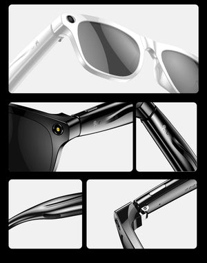 AI Smart Camera Glasses 100MP 260mAh Long-lasting Battery Voice Assistant Control Music Calling Sport Smart Glasses