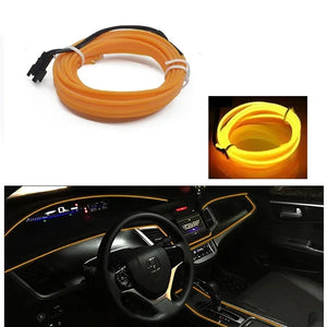 Car Interior Decorative Lamps Strips 1M 2M 3M 5M Atmosphere Lamp Cold Light Decorative Dashboard Console Auto LED Ambient Lights