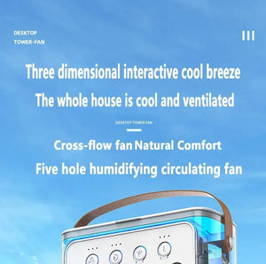 Portable humidifier fan three in one, mini USB air conditioning fan, LED night light, water mist, home fun air cooler humidifier