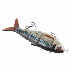 Robotic Swimming Lure Multi Jointed Rechargeable Electric Fishing Lure with Green LED Light Multi Jointed Fishing Lure