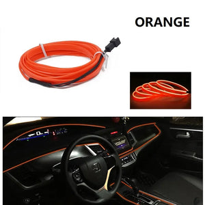 Car Interior Decorative Lamps Strips 1M 2M 3M 5M Atmosphere Lamp Cold Light Decorative Dashboard Console Auto LED Ambient Lights