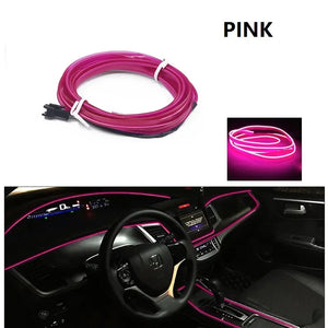 Car Interior Decorative Lamps Strips 1M 2M 3M 5M Atmosphere Lamp Cold Light Decorative Dashboard Console Auto LED Ambient Lights