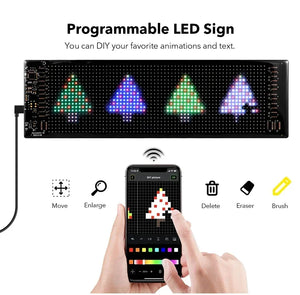 Programmable led sign LED Matrix Pixel Panel Display Screen Flexible RGB Car Scrolling Text Animation Shop Reminder Light