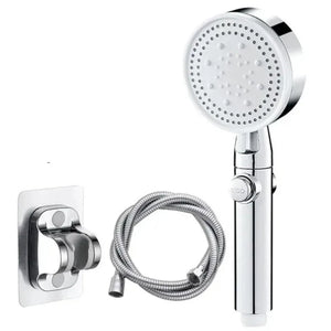 High Pressure Shower Head 5 Modes Adjustable Showerheads Bathroom Accessories with Hose Water Saving One-Key Stop Spray Nozzle