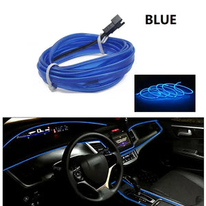 Car Interior Decorative Lamps Strips 1M 2M 3M 5M Atmosphere Lamp Cold Light Decorative Dashboard Console Auto LED Ambient Lights