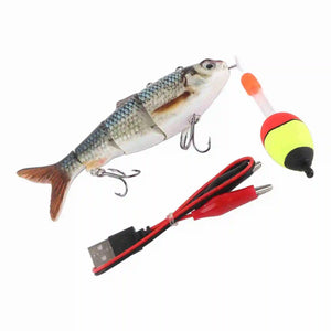 Robotic Swimming Lure Multi Jointed Rechargeable Electric Fishing Lure with Green LED Light Multi Jointed Fishing Lure